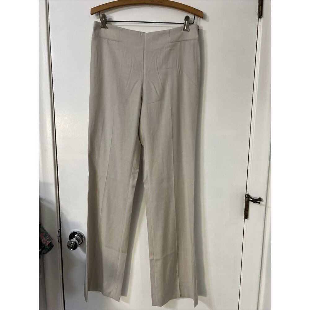 BOSS Hugo Boss Regular-Fit Trousers  Wool Blend Beige Size 4 Side‎ Zip